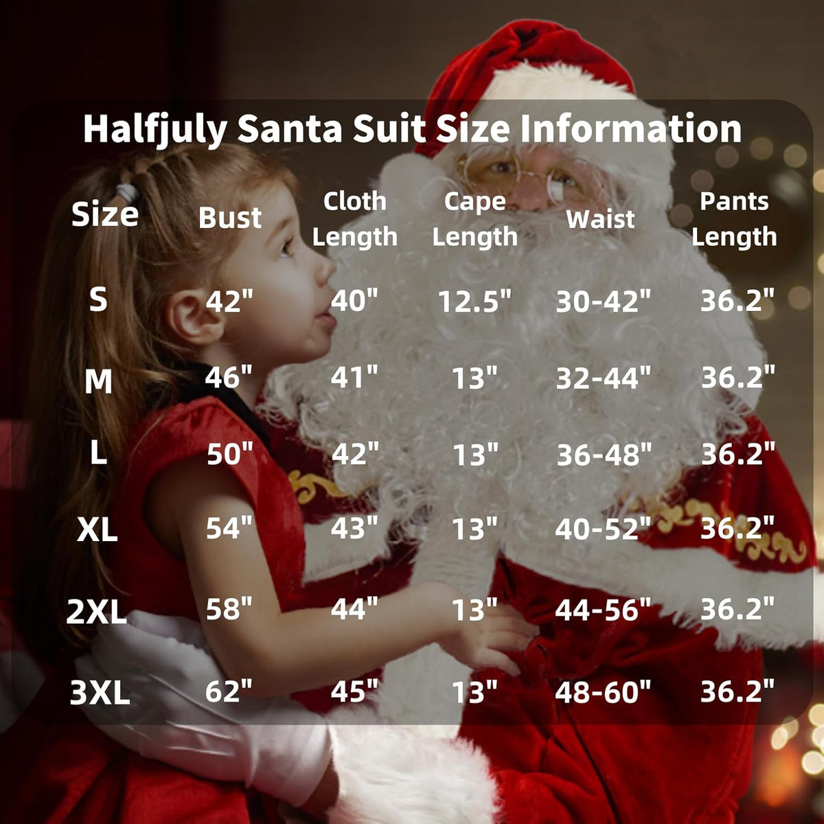 Men’S Santa Costume Set Christmas 12Pcs Deluxe Velvet Adult Santa Claus Suit