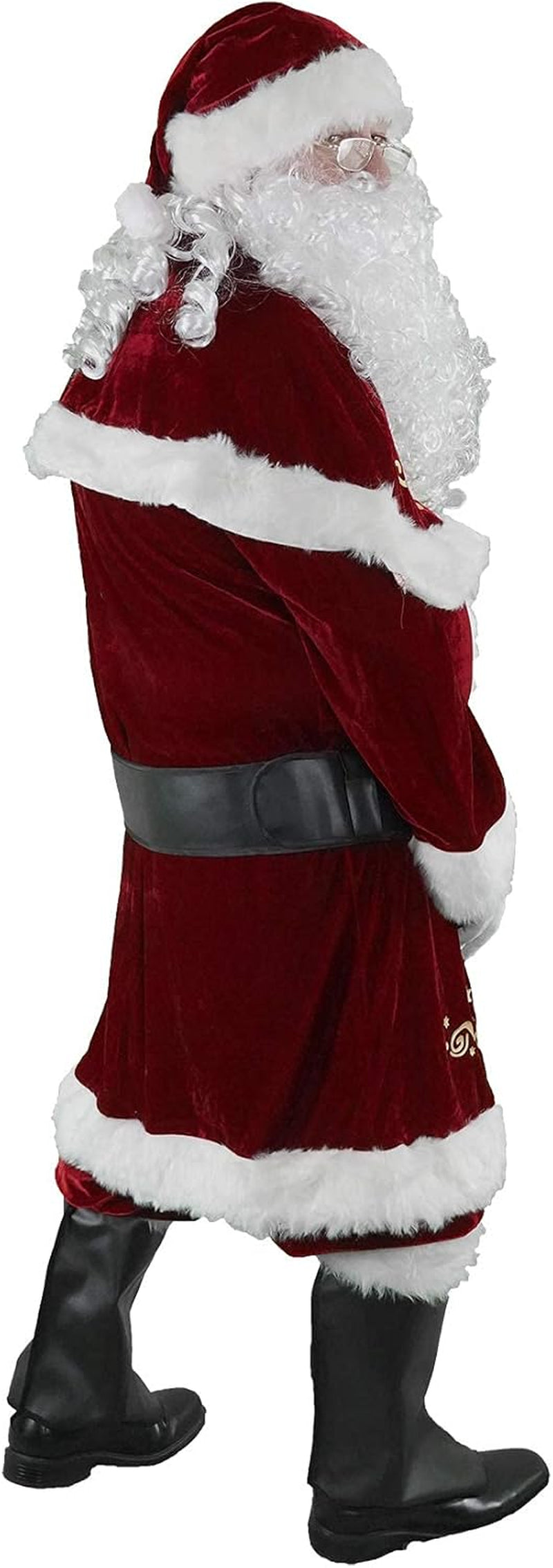 Men’S Santa Costume Set Christmas 12Pcs Deluxe Velvet Adult Santa Claus Suit